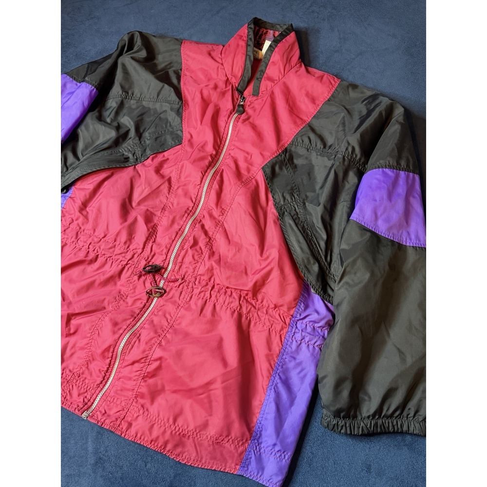 Vtg Nike Track Jacket Windbreaker Mens L Multicolor F40206USH Nylon Full Zip